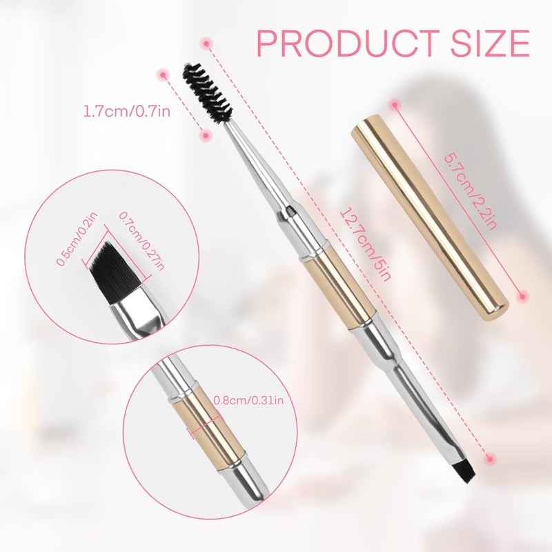Unaone Eyebrow Brush - 2 PCS Professional Dual-Ended Angled Eye Brow Brush Applicator For Shaping and Filling Brows Lashes Eyeliner - Image 5